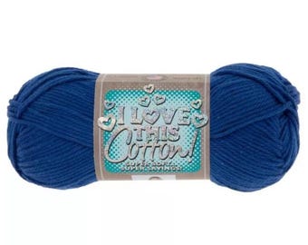 I Love This Cotton! Yarn (Royal) ~ soft machine washable 100% cotton