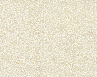 FAT QUARTER ~ Scroll Vines Embossed Cotton (Gingersnap) ~ Hand Dyed Fabric from Vintage NeedleArts 18x22 inches