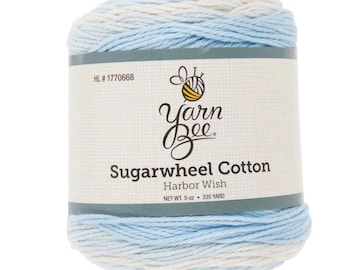 Yarn Bee Sugarwheel Cotton Yarn (Harbor Wish) ~ super soft machine washable 100% cotton cake yarn