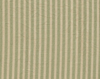 Coffee Dyed Willow Striped Ticking fabric ~ Hand Dyed PKL Studios Everyday Ticking Fabric Green