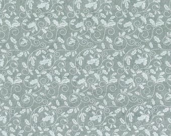 FAT QUARTER ~ Christmas Holly Embossed Cotton (Mistletoe) ~ Hand Dyed Fabric from Vintage NeedleArts 18x22 inches