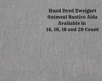 Black Magic Rustic Aida (OR-DDA-31) ~ Hand Dyed Zweigart Oatmeal Rustico Cross Stitch Fabric from Vintage NeedleArts