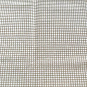PER YARD ~ Beige/Gold Gingham Cotton Flannel Fabric ~ 100% cotton - brushed for softness gender neutral dark yellow
