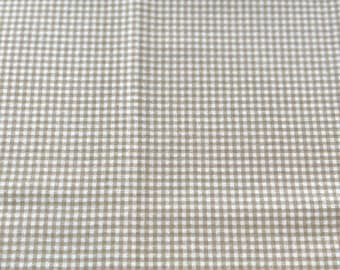 PER YARD ~ Beige/Gold Gingham Cotton Flannel Fabric ~ 100% cotton - brushed for softness gender neutral dark yellow