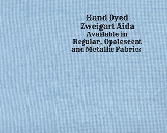 Summer Lake Aida (Z-DDA-39) Hand Dyed Zweigart Cross Stitch Fabric from Vintage NeedleArts ~ available in regular, opalescent and metallic