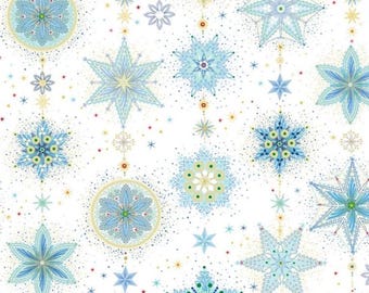 Delicate Snowflakes Fabric from P & B Textiles/Turnowsky Treasures ~ 100% cotton for sewing/quilting