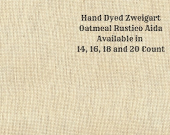 Sunflower Rustic Aida (OR-DDA-78) ~ Hand Dyed Zweigart Oatmeal Rustico Cross Stitch Fabric from Vintage NeedleArts