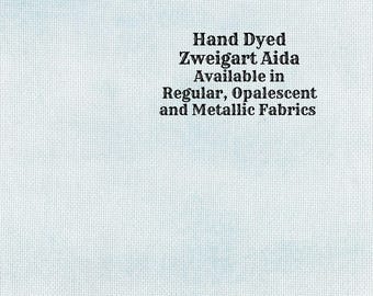Sky Aida (Z-BDA-62) Hand Dyed Zweigart Cross Stitch Fabric from Vintage NeedleArts ~ available in regular, opalescent and metallic Aida