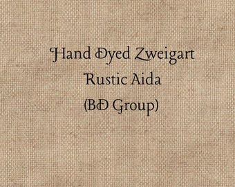 Portobello Rustic Aida (OR-BDA-101) ~ Hand Dyed Zweigart Oatmeal Rustico Cross Stitch Fabric
