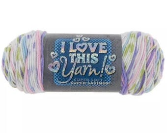 I Love This Yarn Print (Spun Sugar Stripe) ~ super soft machine washable 100% acrylic