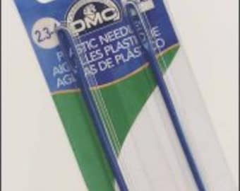 DMC Plastic Yarn Needles - Set of two in each pack round dull point kids crafts knitting crochet assemble plastic canvas needlepoint