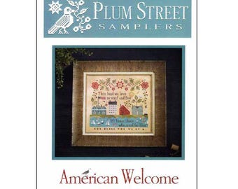 PAPER Cross Stitch Chart - American Welcome from Plum Street Samplers