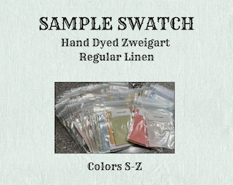 Sample Swatch (colors S-Z) of Hand Dyed Zweigart Linen