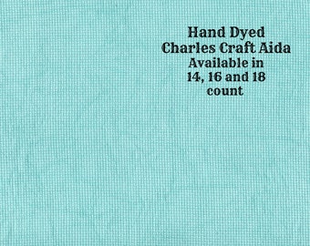 Miss Tilly's Teal Aida (CC-DDA-41) ~ Hand Dyed DMC/Charles Craft Cross Stitch Fabric from Vintage NeedleArts