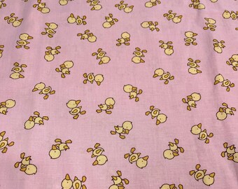 PER YARD ~ Pink Baby Duck Quilter's Cotton from JoAnn Fabrics ~ 100% cotton fabric nursery baby