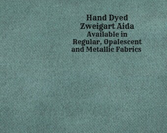 Mistletoe Aida (Z-BDA-109) Hand Dyed Zweigart Cross Stitch Fabric from Vintage NeedleArts ~ available in regular, opalescent & metallic Aida