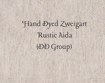 Ballet Slipper Rustic Aida (OR-DDA-8) ~ Hand Dyed Zweigart Oatmeal Rustico Cross Stitch Fabric