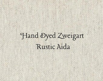 Vanilla Rustic Aida (OR-DDA-90) ~ Hand Dyed Zweigart Oatmeal Rustico Cross Stitch Fabric