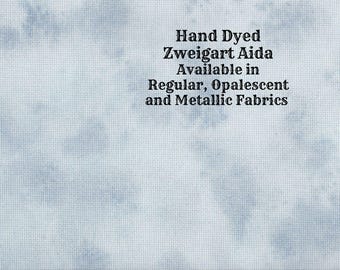 Bluebird Aida (Z-BDA-62-98-PT) Hand Dyed Zweigart Cross Stitch Fabric from Vintage NeedleArts ~ available in regular, opalescent & metallic