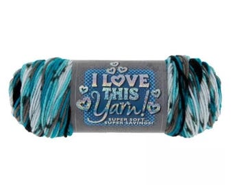 I Love This Yarn Print (Agean Stripe) ~ 100% acrylic