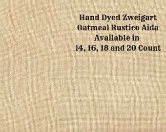 Harvest Gold Rustic Aida (OR-DDA-100) ~ Hand Dyed Zweigart Oatmeal Rustico Cross Stitch Fabric from Vintage NeedleArts
