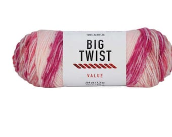 Big Twist Ombre Value Yarn (Pink Ombre) ~ 100% worsted acrylic super soft machine washable super soft