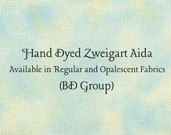 Buttercup & Blue Aida (Z-BDA-5-88-PT) Hand Dyed Zweigart Cross Stitch Fabric