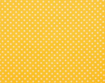 PER YARD ~ Spotty Negative Cotton Calico Fabric ~ quilter's cotton yellow with white polka dots