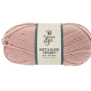 Yarn Bee Soft & Sleek Chunky Yarn (Blush) ~ super soft machine washable 100% low pill acrylic