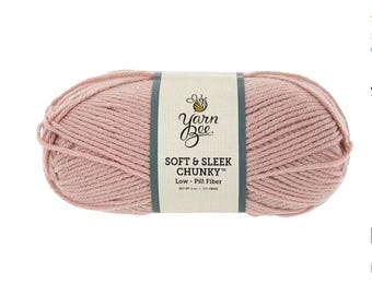 Yarn Bee Soft & Sleek Chunky Yarn (Blush) ~ super soft machine washable 100% low pill acrylic