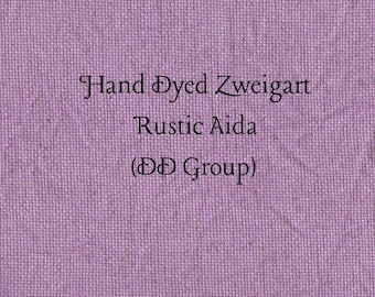 Orchid Rustic Aida (OR-DDA-85) ~ Hand Dyed Zweigart Oatmeal Rustico Cross Stitch Fabric