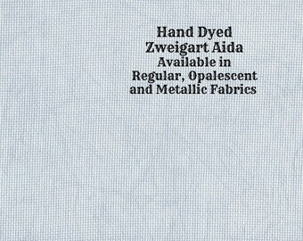 Nantucket Blue Aida (Z-DDA-26) Hand Dyed Zweigart Cross Stitch Fabric from Vintage NeedleArts ~ available in regular, opalescent & metallic