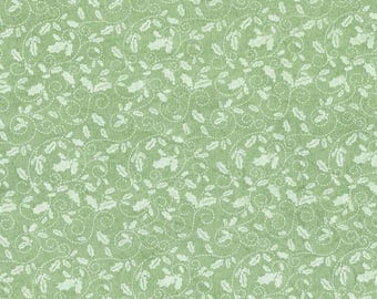 FAT QUARTER ~ Christmas Holly Cotton (Fern) ~ Hand Dyed Fabric from Vintage NeedleArts 18x22 inches