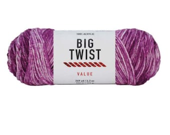 Big Twist Ombre Value Yarn (Purple Ombre) ~ 100% worsted acrylic super soft machine washable super soft