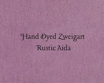 Mulberry Rustic Aida (OR-DDA-80) ~ Hand Dyed Zweigart Oatmeal Rustico Cross Stitch Fabric