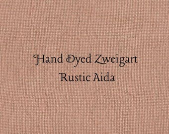 Copper Penny Rustic Aida (OR-DDA-110) ~ Hand Dyed Zweigart Oatmeal Rustico Cross Stitch Fabric
