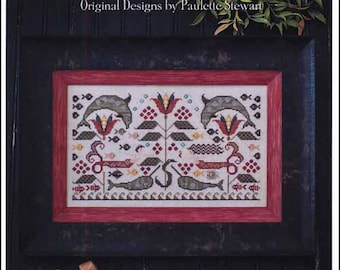 PAPER Cross Stitch Chart - Merfolks Eden from Plum Street Samplers