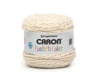 Caron Funfetti Cakes Yarn (Soft Cotton) ~ 4 medium weight acrylic blend yarn with twisted fibers that create a confetti look Yarnspirations