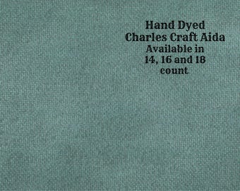 Mistletoe Aida (CC-BDA-109) ~ Hand Dyed DMC/Charles Craft Cross Stitch Fabric from Vintage NeedleArts
