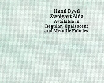 Aqua Frost Aida (Z-BDA-34) Hand Dyed Zweigart Cross Stitch Fabric from Vintage NeedleArts ~ available in regular, opalescent & metallic Aida