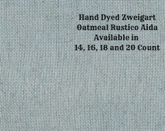 Summer Lake Rustic Aida (OR-DDA-39) ~ Hand Dyed Zweigart Oatmeal Rustico Cross Stitch Fabric from Vintage NeedleArts
