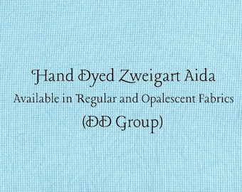 Turquoise Blue Aida (Z-DDA-23) Hand Dyed Zweigart Cross Stitch Fabric