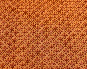 FAT QUARTER ~ Scalloped Trellis Orange Fabric ~ 100% cotton 18x22 inches pre-cut Quilter's Cotton Keepsake Calico