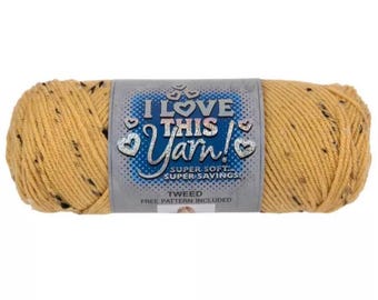 I Love This Yarn Tweed (Sweet Dijon) ~ super soft machine washable acrylic