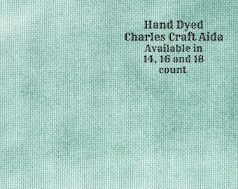 Verdigris Aida (CC-BDA-47) ~ Hand Dyed DMC/Charles Craft Cross Stitch Fabric from Vintage NeedleArts