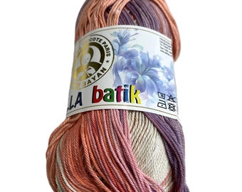Camilla Cotton Batik Yarn ~ Color # 0108 Multicolored Mercerized Cotton yarn 3 DK - light worsted 100% cotton