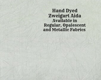 Sage Aida (Z-DDA-91) Hand Dyed Zweigart Cross Stitch Fabric from Vintage NeedleArts ~ available in regular, opalescent and metallic Aida
