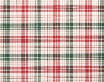 Christmas Printed Plaid Fabric ~ 100% cotton for sewing and quilting