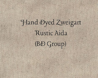 Stone Rustic Aida (OR-BDA-36) ~ Hand Dyed Zweigart Oatmeal Rustico Cross Stitch Fabric