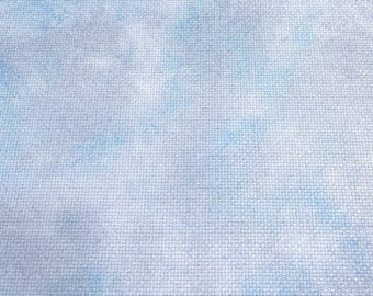 Summer Storm Hand-dyed Aida from Vintage NeedleArts cross stitch fabric cloth dark turquoise blue mixed with light and dark gray